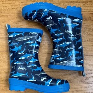 Hatley Blue Shark Print Kids Rain Boots